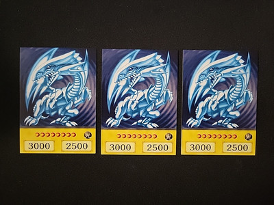 3x YuGiOh! Blue Eyes-White Dragon Anime Style Cards-image