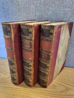 The Life of Samuel Johnson 3 volume leather set complete-image