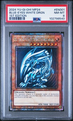2024 YU-GI-OH! MP24-25TH ANV TIN: DUELING MIRRORS BLUE-EYES WHITE DRAGON PSA 8-image