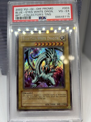 2002 Yu-Gi-Oh! Blue-Eyes White Dragon Collectors Tin BPT-003 PSA 4 VG-EX PROMO-image