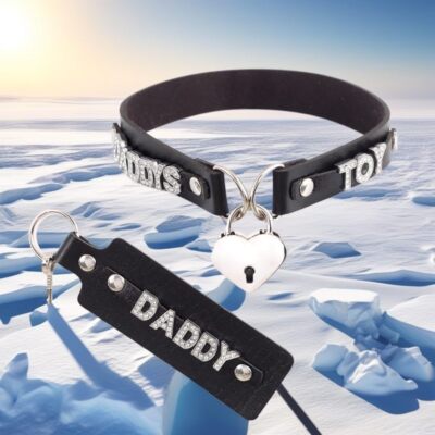 Gothic Necklace Choker Custom OWNED Heart LOCK BDSM Gifts DIY Pu Leather Collar-image