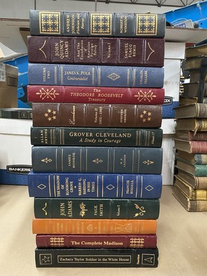 Lot Of 12 The Easton Press Library Of The Presidents Leatherbound Unread LOT A-image