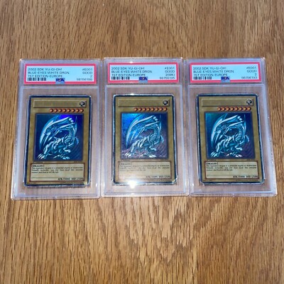 3x YuGiOh - Blue-Eyes White Dragon 1st Edition SDK-E001 - PSA 2-image
