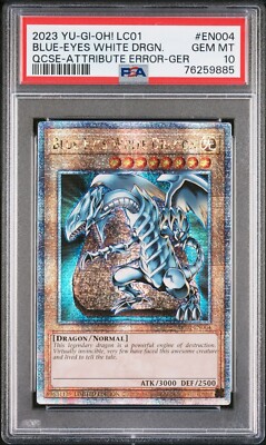 PSA10 Blue Eyes White Dragon EN004 25th Quarter Century Secret Rare Yugioh GER-image