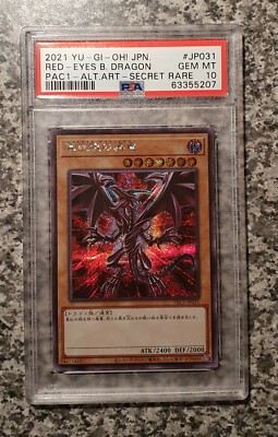 Yugioh PSA 10 Red-Eyes Black Dragon PAC1-JP031 Secret Rare Prismatic Art MINT-image