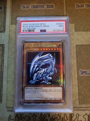 YUGIOH BLUE-EYES WHITE DRAGON MP24-EN001 QUARTER CENTURY SECRET 1ST ED PSA 9 -image