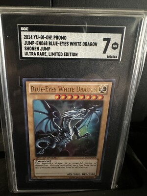 Yugioh  BLUE EYES WHITE DRAGON      JUMP-EN068 ULTRA RARE  LIMITED EDITION SGC 7-image