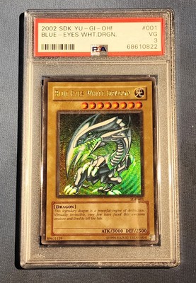Blue Eyes White Dragon SDK 2002 Yu-Gi-Oh! #001 Graded PSA VG 3-image