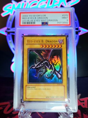 2002 Yu-Gi-Oh! Red Eyes Black Dragon LOB-070 Ultra Rare PSA 9 MINT-image