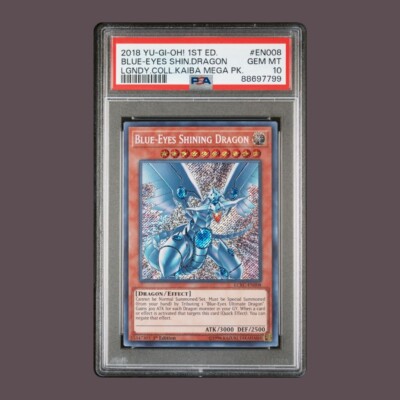 Blue Eyes Shining Dragon LCKC EN008 Yu Gi Oh PSA 10 Kaiba Mega Pack 2018-image