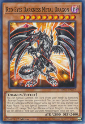 Yugioh! LP Red-Eyes Darkness Metal Dragon - HAC1-EN017 - Common - 1st Edition Li-image