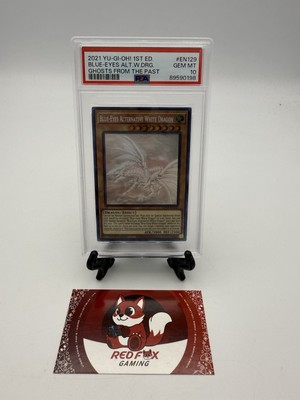 YUGIOH PSA 10 2021 Blue-Eyes Alternative White Dragon GFTP-EN129 Ghost Rare 1st-image