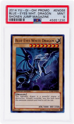 2014 Yu-Gi-Oh Weekly Shonen Jump Blue-Eyes White Dragon #JUMP-EN068 PSA 9-image