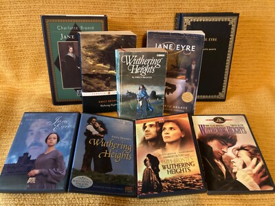 Charlotte Brontë, Emily Brontë Set, DVDs, Books, Jane Eyre, Wuthering Heights-image