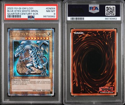 2023 Yugioh Blue-Eyes White Dragon LC01-EN004 Quarter Century Rare MINT PSA 8-image