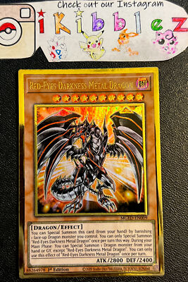 Red-Eyes Darkness Metal Dragon MGED-EN009 NM 1st Ed Gold Rare Yu-Gi-Oh Card!-image