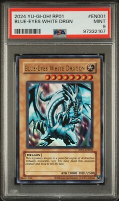 2024 YU-GI-OH! RP01-RETRO PACK #EN001 BLUE-EYES WHITE DRAGON PSA 9-image