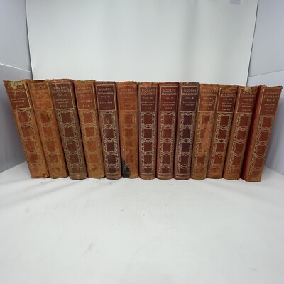 Modern Eloquence 1900 Morocco Red Leather Bound 13 Volume Set-image