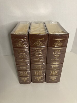 THE CIVIL WAR Easton Press Leather Book Set SHELBY FOOTE SIGNED Military -Sealed-image