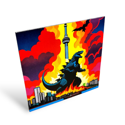 Godzilla Toronto CN Tower Fantasy Art collectible fridge magnet-image