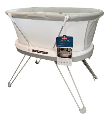 Fisher-Price GHP38 - Baby Bedside Sleeper Luminate Bassinet With Sound, White-image