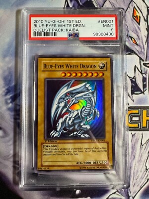 Yugioh! Blue-Eyes White Dragon DPKB-EN001 Super Rare 1st Edition PSA 9 MINT-image