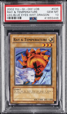 2002 YU-GI-OH! LOB-LEGEND OF BLUE EYES WHITE DRAGON RAY & TEMPERATURE PSA 10-image