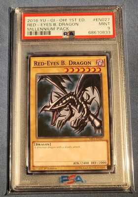 Red Eyes B. Dragon 2016 Yu-Gi-Oh! Millennium Pack 1st Edition #EN027 PSA MINT 9-image