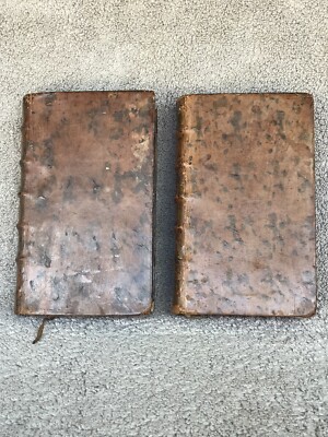 1772 Two Volume Set History Of France Virtues & Exploits De Sacy Leather Book-image