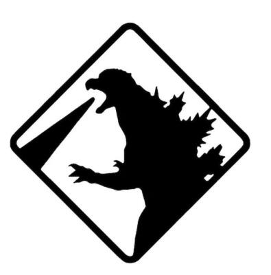 Godzilla Sign Decal Sticker Window VINYL DECAL STICKER Car Laptop-image