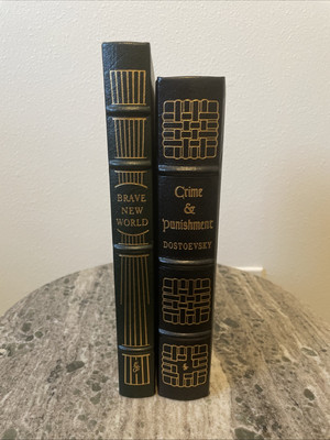 Easton Press Brave New World, Crime & Punishment Leather bound Set-image