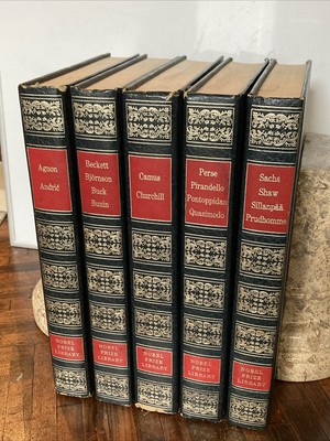1971 Nobel Prize Library Beckett Camus Churchill Shaw Books Set of 5-image
