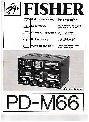 FISHER PD-M66 Integrated Stereo Deck Amplifier Service-Manual, ORIGINAL ! NM-image