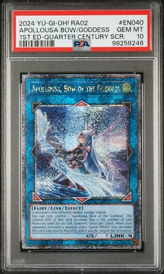 2024 PSA 10 YUGIOH 25TH 1ST ED QC STARLIGHT RARE APOLLOUSA BOW OF THE GODDESS-image