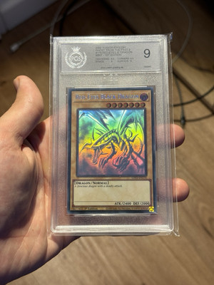 PSA PGS 9 Yugioh Red-Eyes Black Dragon GFP2-EN176 Ghost Rare 1st Edition-image