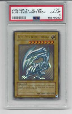 2002 YU-GI-OH Starter Deck Kaiba SDK-001 Blue-Eyes White Dragon PSA 8 NM-MT-image