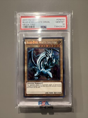 Yugioh PSA 10 GEM MINT Blue-Eyes White Dragon CT14-EN002 Secret Rare Promo-image