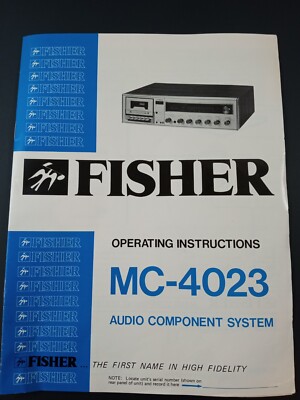 Vintage Fisher Operating Instructions Manual Audio Component System MC-4023-image