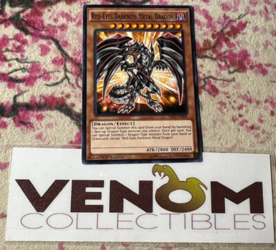1x (M/NM) Red-Eyes Darkness Metal Dragon SR02-EN009 Common 1st Edition YuGiOh-image