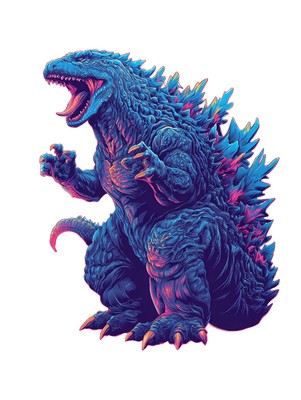 Illustrated Godzilla V2 Vinyl Car Decal Sticker – Waterproof & UV-Resistant-image
