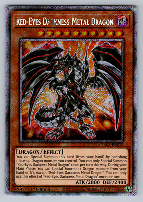 Red-Eyes Darkness Metal Dragon Yugioh RA03-EN212 Platinum Secret Rare PSR NM-image