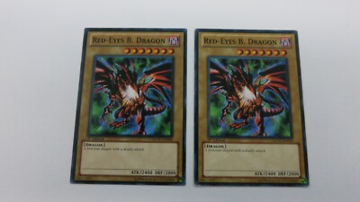 2x  RED-EYES B. DRAGON  SDDC-EN005  1ST EDITION COMMON YUGIOH   1 NM   1 LP-image