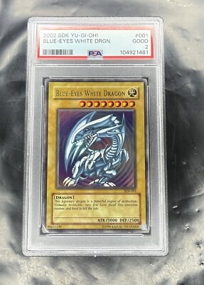 2002 Yugioh Blue Eyes White Dragon - SDK-001 - PSA 2-image