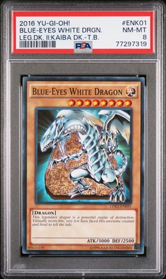 2016 YU-GI-OH! LEGEND DECK II #ENK01 BLUE-EYES WHITE DRAGON PSA 8-image