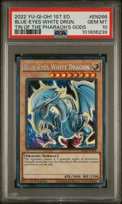 2022 YU-GI-OH! TIN OF THE PHARAOH'S GODS 1ST ED BLUE-EYES WHITE DRAGON PSA 10-image