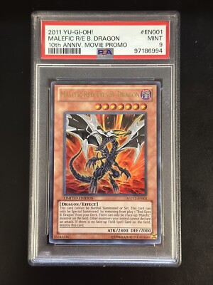 PSA 9 Malefic Red-Eyes B. Dragon Ultra Rare YuGiOh! Limited Edition MOV2-EN001-image
