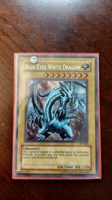YUGIOH BLUE-EYES WHITE DRAGON BPT-009 HOLO SECRET RARE LP/NM-image