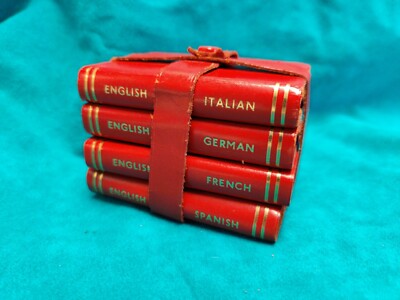 60's Burgess Bowes 4 MIDGET TRANSLATION DICTIONARY Spanish French German Italian-image