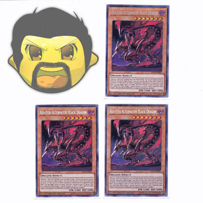 Red Eyes Alternative Black Dragon TN19-EN005 Prismatic Secret Rare x3 Play Set-image