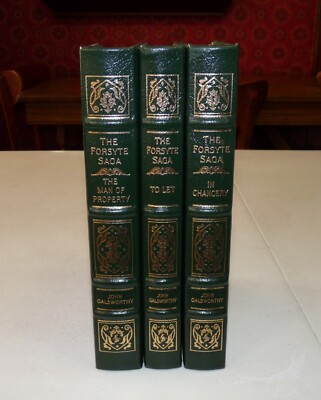 EASTON PRESS 2003 FORSYTE SAGA THREE VOLUME LEATHER SET BOOKS - JOHN GALSWORTHY -image